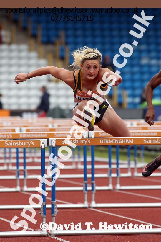 Lucy Hutton (Corby 100 metres hurdles, 2014 Sainsbury's British Championships. Photo: David T. Hewitson/Sports for All Pics